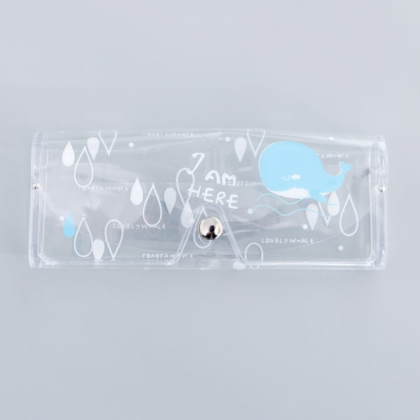 1 PCS Cartoon Cute Travel Transparent PVC Eye Glasses Cosmetic Makeup Earphone Organizer Bag Case