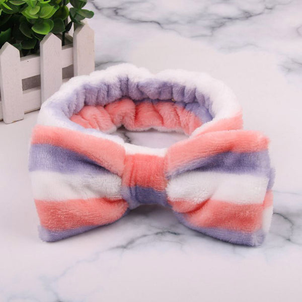 2019 Coral Fleece Hair bow Headband Women Wash Face Makeup Bath Mask Cosmetic Soft Elastic Hairband Turban Hair Accessories