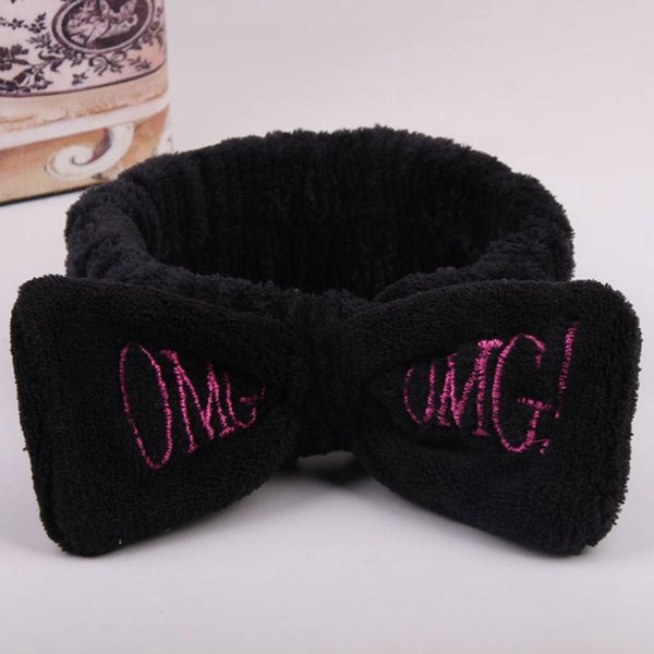 2019 Coral Fleece Hair bow Headband Women Wash Face Makeup Bath Mask Cosmetic Soft Elastic Hairband Turban Hair Accessories
