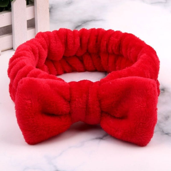 2019 Coral Fleece Hair bow Headband Women Wash Face Makeup Bath Mask Cosmetic Soft Elastic Hairband Turban Hair Accessories