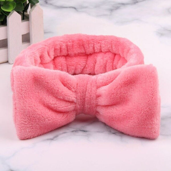 2019 Coral Fleece Hair bow Headband Women Wash Face Makeup Bath Mask Cosmetic Soft Elastic Hairband Turban Hair Accessories