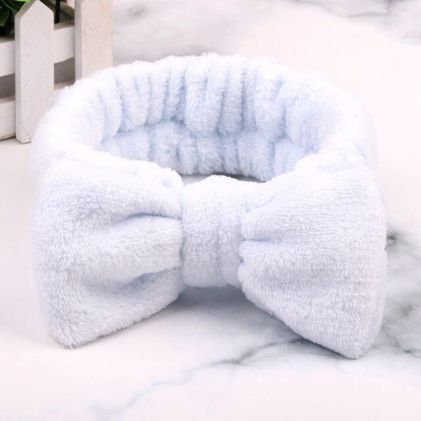 2019 Coral Fleece Hair bow Headband Women Wash Face Makeup Bath Mask Cosmetic Soft Elastic Hairband Turban Hair Accessories