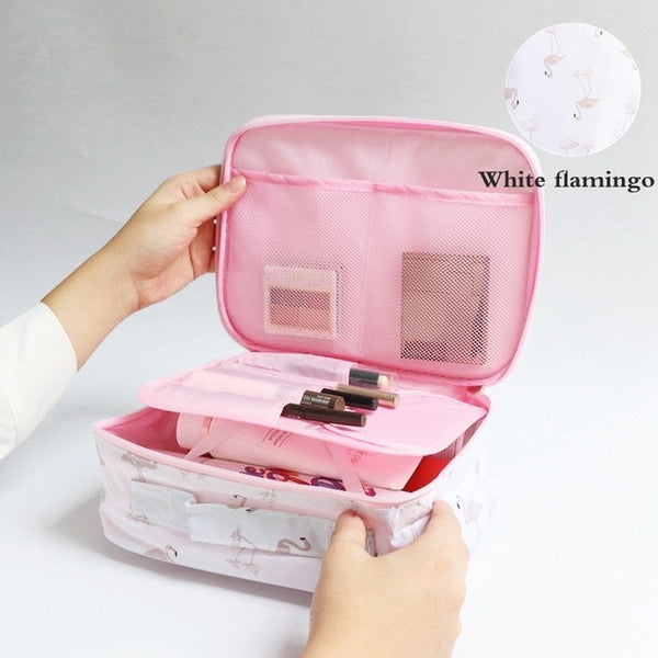 3 Style Make Up Bag Black Flamingo Lady Travel Cosmetics Storage Bags Bath Organizer Storage Pouch Toiletry Cosmetic bag