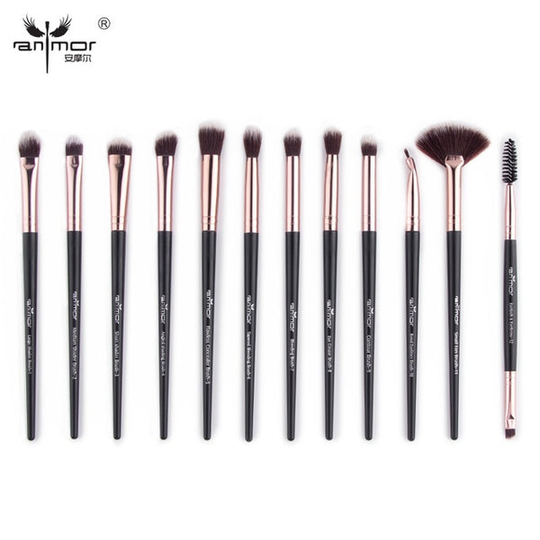 Anmor Makeup Brushes Set 3-12pcs/lot Eye Shadow Blending Eyeliner Eyelash Eyebrow Make up Brushes Professional Eyeshadow Brush
