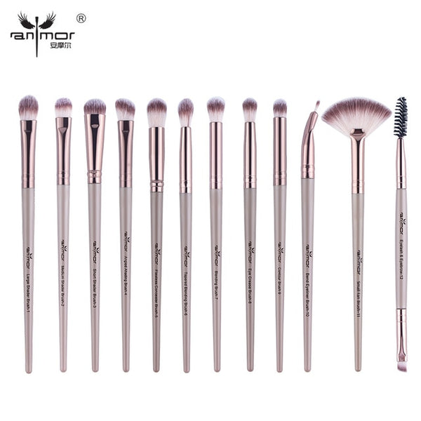 Anmor Makeup Brushes Set 3-12pcs/lot Eye Shadow Blending Eyeliner Eyelash Eyebrow Make up Brushes Professional Eyeshadow Brush