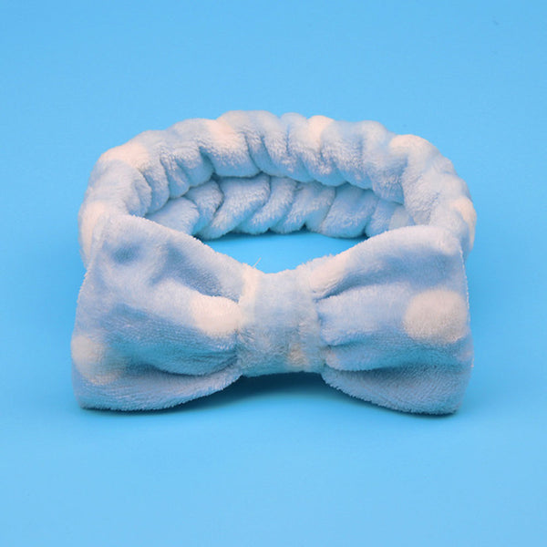 Coral Fleece Makeup Bow Headband For Women Wash Face Lady Bath Mask Cosmetic Hairband Elastic Soft Turban Hair Accessories