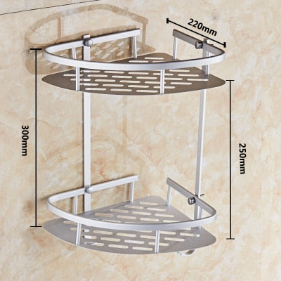 Space Aluminum Bathroom Shelf Shower Shampoo Soap Cosmetic Shelves Bathroom Accessories Storage Organizer Rack Holder OT001
