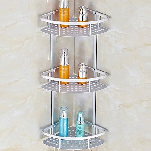 Space Aluminum Bathroom Shelf Shower Shampoo Soap Cosmetic Shelves Bathroom Accessories Storage Organizer Rack Holder OT001
