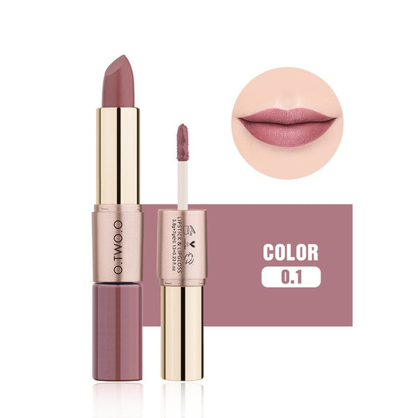 O.TWO.O 12 Colors Lips Makeup Lipstick Lip Gloss Long Lasting Moisture Cosmetic Lipstick Red Lip Matte Lipstick Waterproof