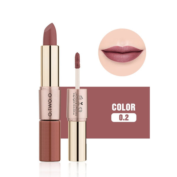 O.TWO.O 12 Colors Lips Makeup Lipstick Lip Gloss Long Lasting Moisture Cosmetic Lipstick Red Lip Matte Lipstick Waterproof