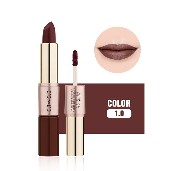 O.TWO.O 12 Colors Lips Makeup Lipstick Lip Gloss Long Lasting Moisture Cosmetic Lipstick Red Lip Matte Lipstick Waterproof