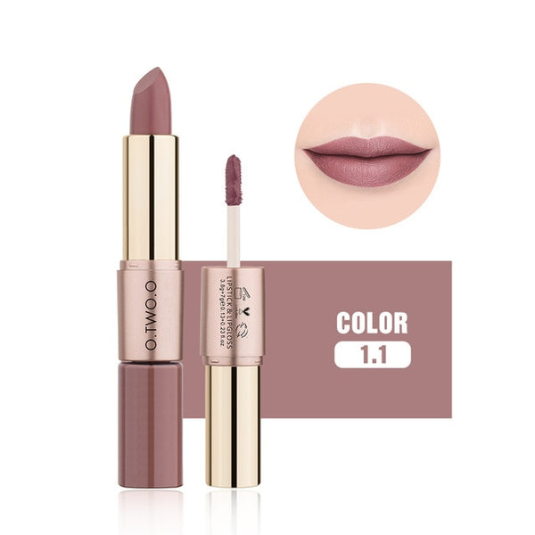 O.TWO.O 12 Colors Lips Makeup Lipstick Lip Gloss Long Lasting Moisture Cosmetic Lipstick Red Lip Matte Lipstick Waterproof