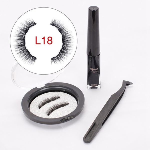 Magnetic Eyeliner & Magnetic Eyelashes Makeup Set Waterproof Liquid Eyeliner with Reusable False Lashes Professional Cosmetic