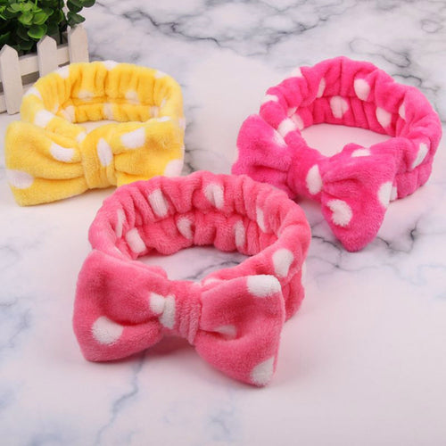 2019 Coral Fleece Hair bow Headband Women Wash Face Makeup Bath Mask Cosmetic Soft  Elastic Hairband Turban Hair Accessories