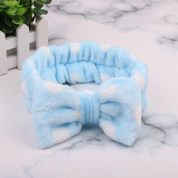 2019 Coral Fleece Hair bow Headband Women Wash Face Makeup Bath Mask Cosmetic Soft  Elastic Hairband Turban Hair Accessories