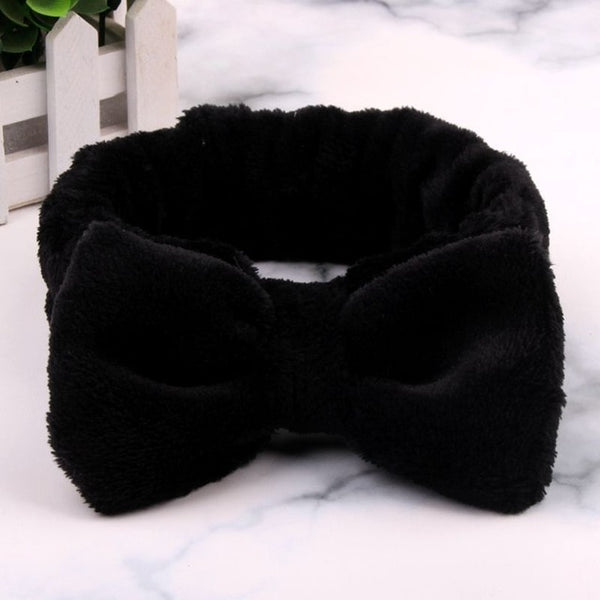 2019 Coral Fleece Hair bow Headband Women Wash Face Makeup Bath Mask Cosmetic Soft  Elastic Hairband Turban Hair Accessories