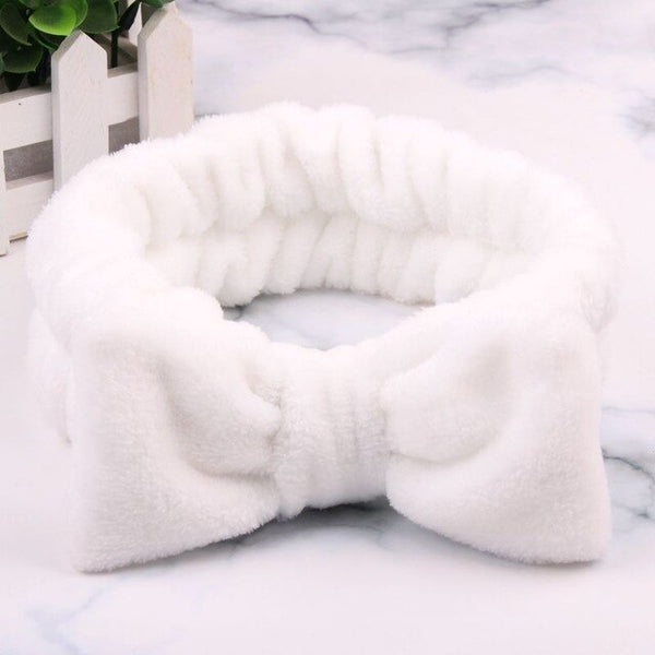 2019 Coral Fleece Hair bow Headband Women Wash Face Makeup Bath Mask Cosmetic Soft  Elastic Hairband Turban Hair Accessories
