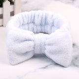 2019 Coral Fleece Hair bow Headband Women Wash Face Makeup Bath Mask Cosmetic Soft  Elastic Hairband Turban Hair Accessories