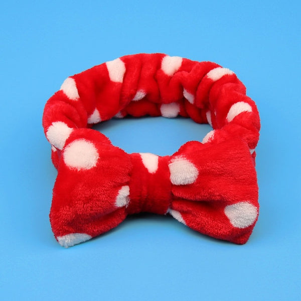 Coral Fleece Makeup Bow Headband For Women Wash Face Lady Bath Mask Cosmetic Hairband Elastic Soft Turban Hair Accessories