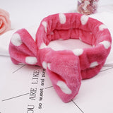 Coral Fleece Makeup Bow Headband For Women Wash Face Lady Bath Mask Cosmetic Hairband Elastic Soft Turban Hair Accessories