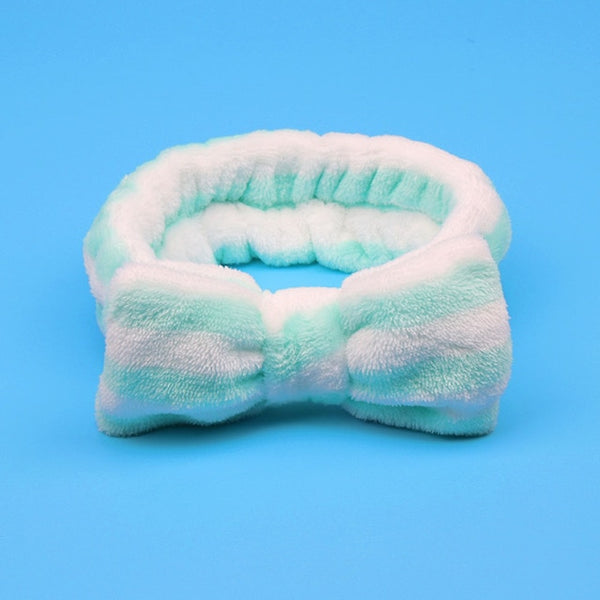 Coral Fleece Makeup Bow Headband For Women Wash Face Lady Bath Mask Cosmetic Hairband Elastic Soft Turban Hair Accessories