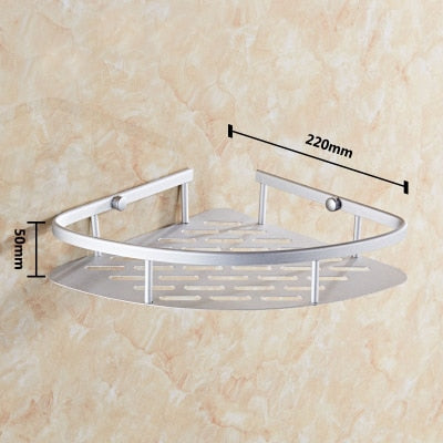 Space Aluminum Bathroom Shelf Shower Shampoo Soap Cosmetic Shelves Bathroom Accessories Storage Organizer Rack Holder OT001