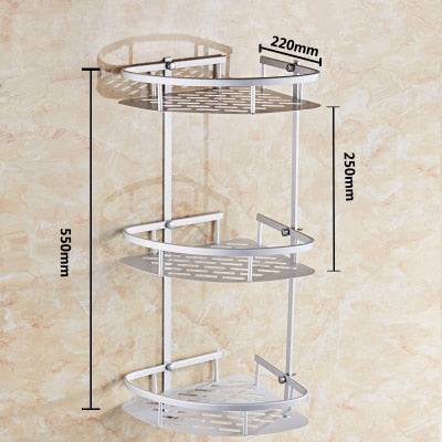 Space Aluminum Bathroom Shelf Shower Shampoo Soap Cosmetic Shelves Bathroom Accessories Storage Organizer Rack Holder OT001
