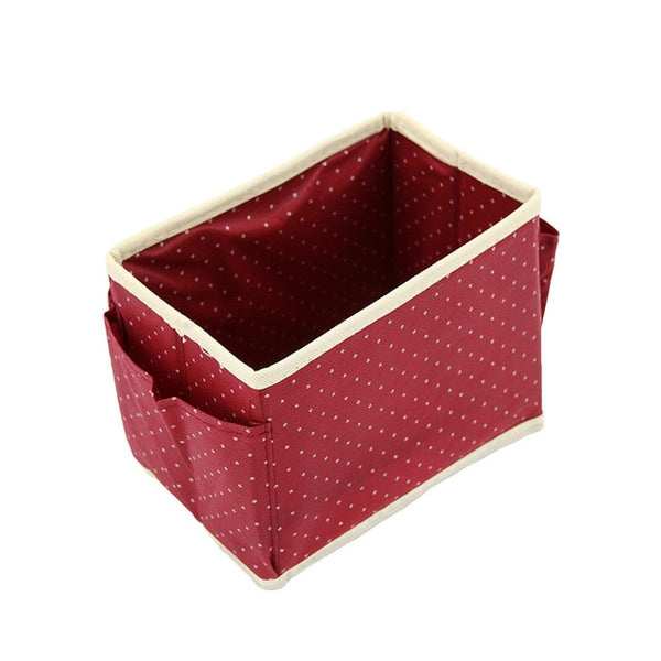 Cute Dots Desktop Cosmetic Organizer Makeup Storage Boxes Bins Non-woven Wash Accessories Boxes