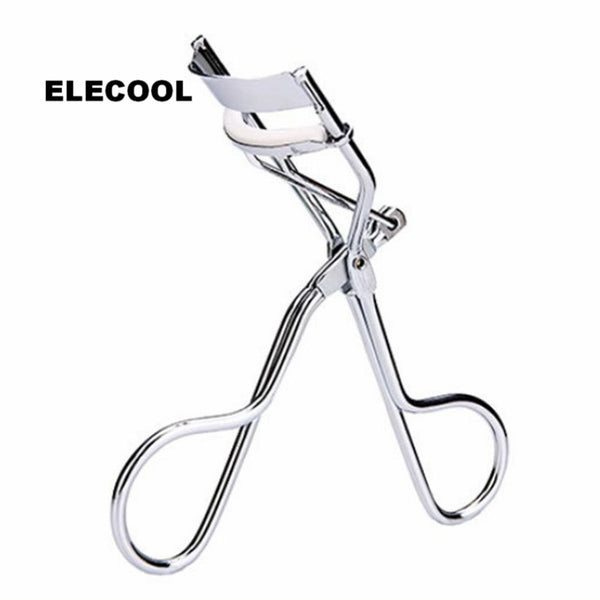ELECOOL 1pc Portable Metal Eyelashes Curler Silicone Strip Eye Lashes Curling Clip Cosmetic Makeup Tools Accessories for Women