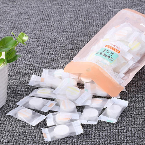 30pcs Compressed Facial Mask Women DIY Disposable Cotton Face Mask Paper Whitening Moisturizing Natural Wrap Mask Skin Care