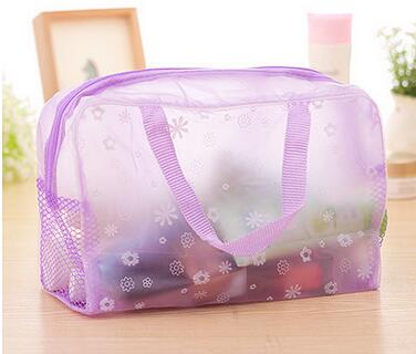 eTya Fashion Makeup Bag PVC Floral Transparent  Cosmetic Bag Toiletry Wash Make Up Bag Pouch Travel Necessarie Organizer Bag