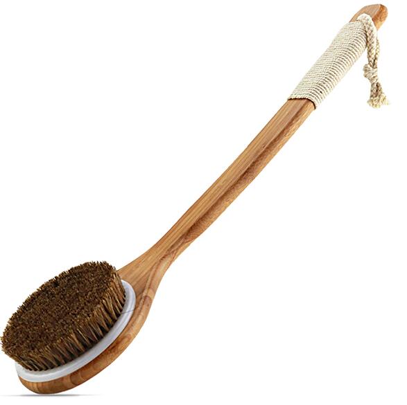 TREESMILE Exfoliating Wooden Body Massage Shower Brush Natural Bristle Bath Brush SPA Woman Man Skin Care Dry Body Brush D40