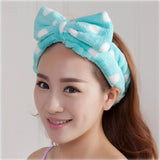 Coral Fleece Makeup Bow Headband For Women Wash Face Lady Bath Mask Cosmetic Hairband Elastic Soft Turban Hair Accessories