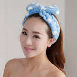 Coral Fleece Makeup Bow Headband For Women Wash Face Lady Bath Mask Cosmetic Hairband Elastic Soft Turban Hair Accessories